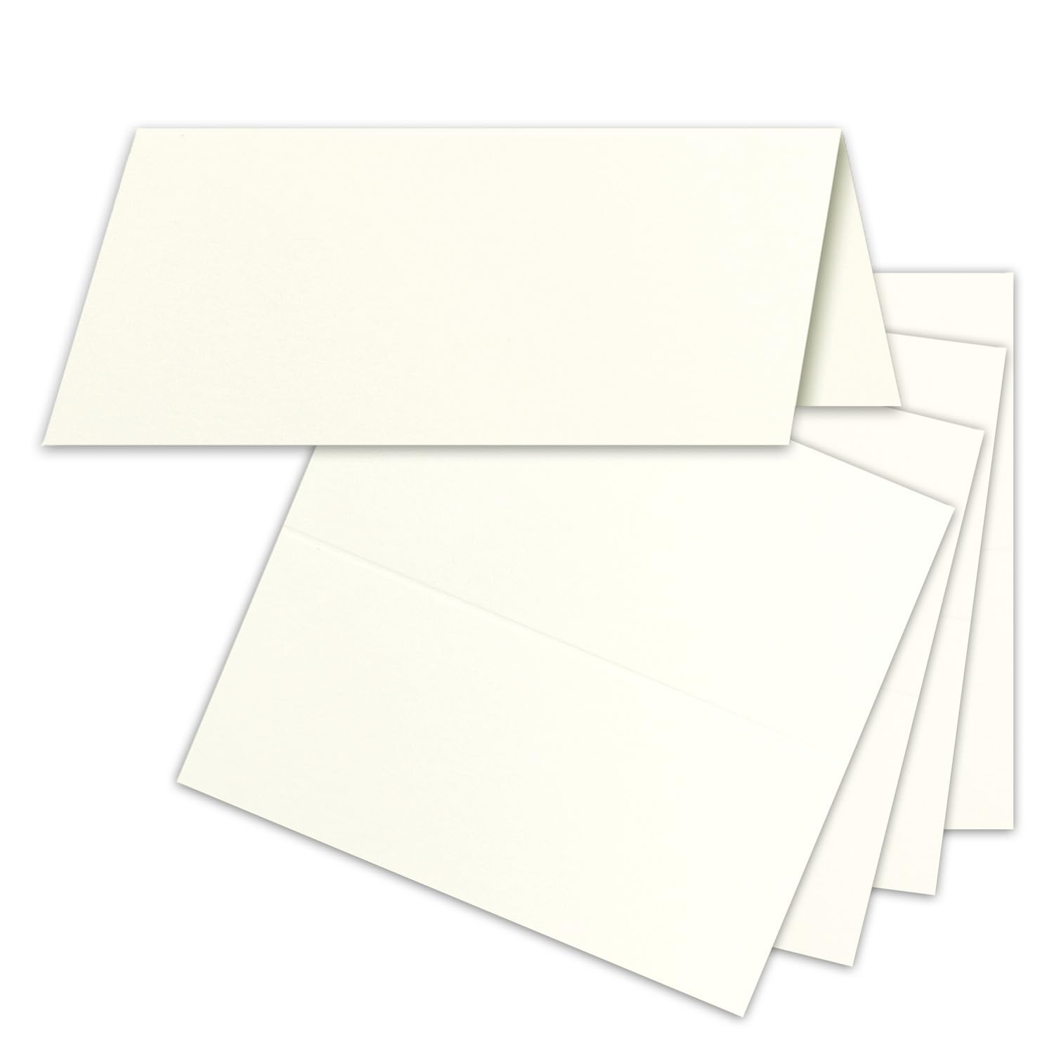 Neuser FarbenFroh place cards, size: 100 x 90 mm (folded 100 x 45 mm), 250 g/m², very sturdy and heavy quality 100 Stück 22 - Naturweiß / Chamois — image 1