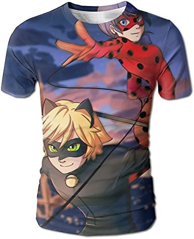 BYUCI FMILOC T-shirt Miraculous Ladybug And Chat Unisex 3d Digital Printed Personality Comfortable Adult T-shirt