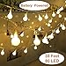 Yesee String Lights Battery Operated Outdoor Fairy Lights 33ft 80 LEDs Globe String Lights for Halloween, Christmas, Wedding, Bedroom, Patio and Party (Warm White) [Without Remote]