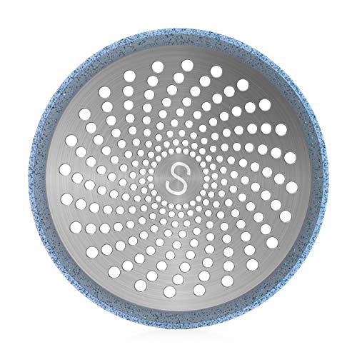 Stan Boutique Drain Hair Catcher/Strainer/Trap/Stopper | Shower Stall Drain Protector - Stainless Steel and Silicone, 4.7 Inches - Blue - Thumbnail 6