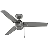 Hunter 44 inch Outdoor or Indoor Ceiling Fan No Light - Ceiling Fan without Light, For Patio, Porch, Garage, or Living Room, 