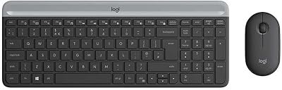 MK470 Slim Combo Kabelloses Tastatur-Maus-Set, 2.4 GHz Verbindung via Nano-USB-Empfänger, 10m Reichweite, 18-Monate Batterielaufzeit, PC/Laptop, Deutsches QWERTZ-Layout - Schwarz/Graphit