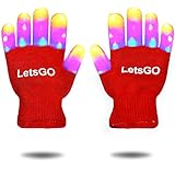 My-My Top 10 Kids Toys , Multicolor Glowing Flashing Light Up Gloves Toys for 3-10 Years Old Boys Girls Party Gift for Kids Red MMJSST04