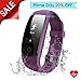 Fitness Tracker with Heart Rate Monitor, Runme Activity Tracker Smart Watch with Sleep Monitor, Waterproof Walking Pedometer Band with Call/SMS Remind for iOS/Android Smartphone (Purple)