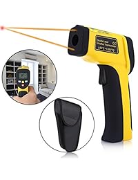 Pistola de Temperatura, elegante Choise sin contacto infrarrojo Digital termómetro de infrarrojos LCD retroiluminada emisividad ajustable para cocinar Automotive ( 58 °F ~ 1202 °F  50 oC ~ 650 OC)