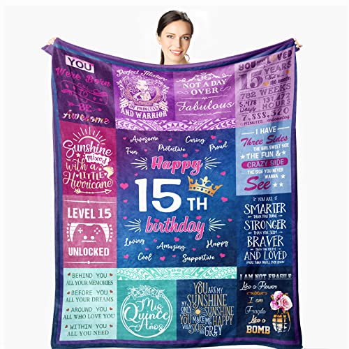 15 Year Old Girl Gifts for Birthday Quinceanera Gifts Blanket