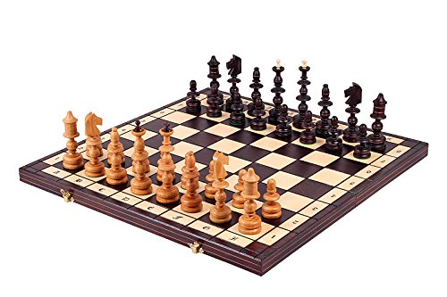 The Alcazar Chess Set an Unique Hand Crafted Wood Chess Pieces with a 5 inch King, 22.8 inch Wooden Chess Board that Folds for Chess Piece Storage - Thumbnail 2
