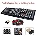 Wireless Mouse Keyboard Combo for PC, Waterproof with Long Battery Life for Tablet Desktop Laptop Mac PC Computer Smart TV (Blace&Red) Nano Receivers In The Mouse Near The Mouse Battery