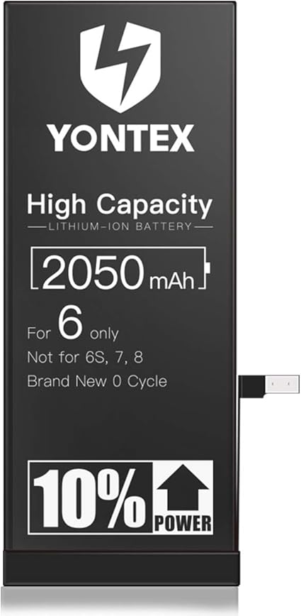 Yontex Batterie Pour Iphone 6 2050mah Batterie De Remplacement Haute Capacite Compatible Avec Iphone 6 Batterie Interne Li Ion Avec Kit D Outil De Reparation Bande Adhesive Et Protecteur D Ecran Amazon Fr High Tech Yontex Batterie Pour Iphone 6 2050mah Batterie De Remplacement Haute Capacite Compatible Avec Iphone 6 Batterie Interne Li Ion Avec Kit D Outil De Reparation Bande Adhesive Et Protecteur D Ecran Amazon Fr High Tech