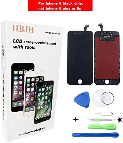 replacement LCD screen Display Touch Screen Digitizer Frame Assembly Full Set with Free Tools for iPhone 6 (Black)