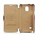 Galaxy Note 4 Case, PERSTAR [Vintage Classic Series] [Genuine Leather] Flip Cover Folio Case [Simple Stand], [1 Card Slot] with Magnetic Closure for Samsung Note 4 (Retro Brown)