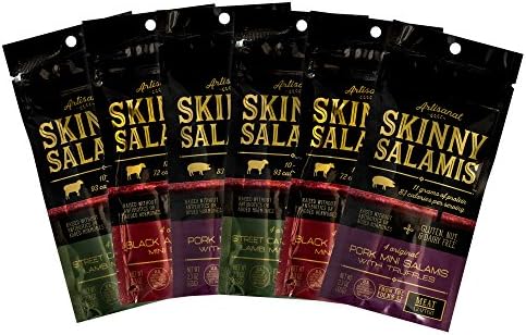 Meat Crafters Variety - Black Angus Beef, Pork Skinny Salamis and Street Cart Shawarma Lamb - Pack of 6