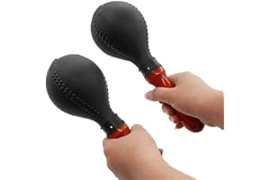 Ubblove Maracas Shakers Rattles Sand Hammer Hand Percussion Musical Instruments with ABS Plastic Shell Wooden Handles for Adults Live Performance, Party, KTV, Concert, Bands (Black)