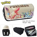 Dengguoli Pokemon Pikachu Pencil Case Box Holder Bag with Zipper, Pikachu and Friends