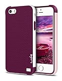 iPhone 5S Case, LoHi Apple iPhone SE Case [Dual Protection] Anti-Scratch Shockproof Bumper Case for iPhone SE 5S 5 - Wine Red