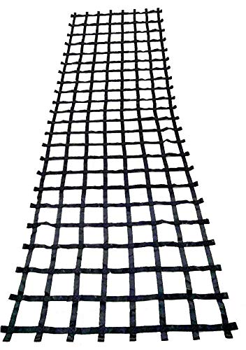 FONG 19 ft X 6 ft Climbing Cargo Net Black - Outdoor Cargo Webbing Net - Military Climbing Cargo Nets(19)