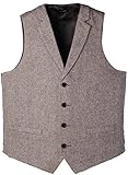 Ruth&Boaz 2Pockets 4Buttons Wool Herringbone/Tweed Tailored Collar Suit Vest