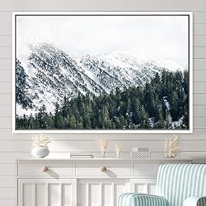 signwin Framed Canvas Wall Art Snow Mountain Cool...
