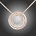 joyliveCY Women Charm Jewerly Pendant Rose Gold Plated Necklace Bicyclic Chain Necklace