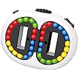 ODIKASO Rotating Magic Bean Cube Spinner Fidget Toys,Stress Relief Gifts Fidget Puzzles for Adults Kids,Anxiety Relief Learning & Education Toys,Double Flip Handheld Puzzle Cube Toys(White)