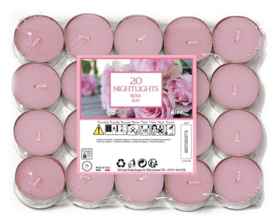 Marco Paul 20 Pack Rose Scented Candle Tealights Candles Long Burning 8 Hours Non Toxic Candles Perfect For Wax Burners Home Decor Tea Candles Scented Tealights Long Burning Tea Lights