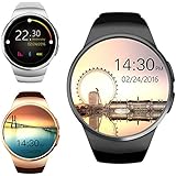 Bluetooth Smart Watch, Keoker 1.3 inches IPS Round Touch Screen Water Resistant Smartwatch Phone with SIM Card Slot,Sleep Monitor,Heart Rate Monitor and Pedometer for IOS and Android Device (Black)