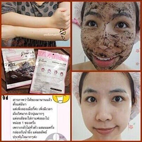 10 X 40g. Pimorich Coffee Scrub Natural Facial &amp; Body Reducing Acne Smoothing [Get Free Tomato Facial Mask ]