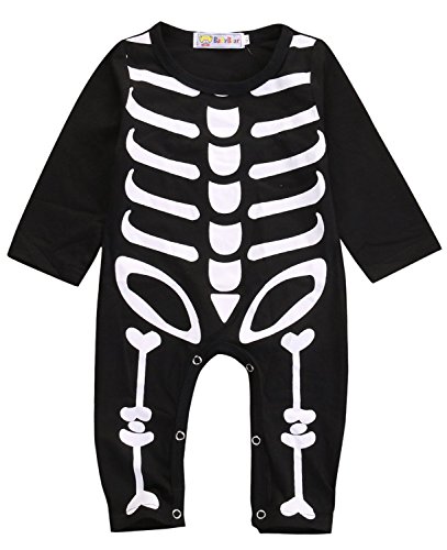 Baby Boys Girls Skeleton Classic Small Halloween Costume Romper Jumpsuit