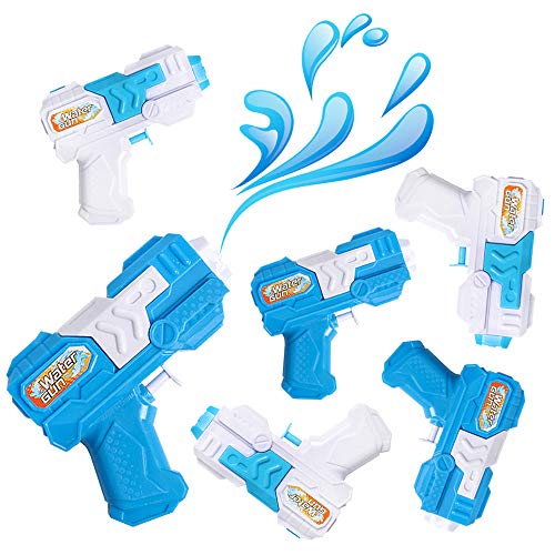 6 Pack Water Gun Blaster Soaker Squirt Guns Bulk for Water Fighting Summer Pool Beach Party Favors Toy for Kids Boy Girl