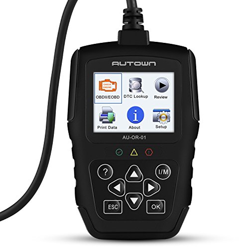 AUTOWN OBD2 Diagnosegerät Auto Universal OBDII / EOBD Diagnose Scanner zum Lesen und Löschen von Motor Fehlercodes für allen Fahrzeug mit OBD II Protokolle BJ.ab 2004, Schwarz