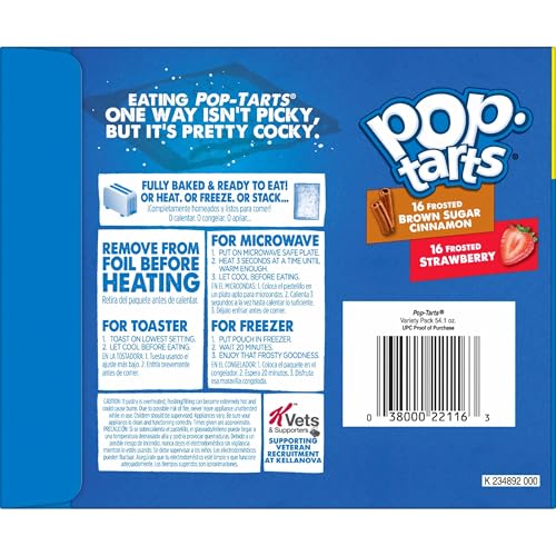 POP-TARTS TOASTER PASTRIES, BREAKFAST FOODS, KIDS SNACKS, VARIETY PACK, 54.1OZ BOX (32 COUNT)
