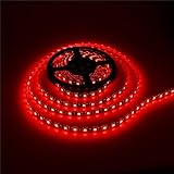 ALITOVE 16.4ft 5050 SMD Red LED Flexible Strip ribbon Light 5M 300 LEDs Waterproof IP65 DC 12V for Home Garden Commercial Area and Festival Decoration Lighting