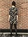 LaVieLente 3/4 Sleeve High Waist Jersey Fabric Dinosaur Dress with Elastic Waist
