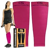 Top Calf Compression Sleeve Men Women, Perfect for Running, Training, Travel, Cycling, Hiking, Relieves Lower Leg Pain, Shin Splint, Best for Recovery (Pink, Medium, Calf Diameter 12