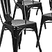Flash Furniture Luke Commercial Grade 4 Pack Black Metal Indoor-Outdoor Stackable Chair