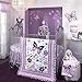 Lambs & Ivy Butterfly Lane Purple/White 5-Piece Nursery Baby Crib Bedding Set