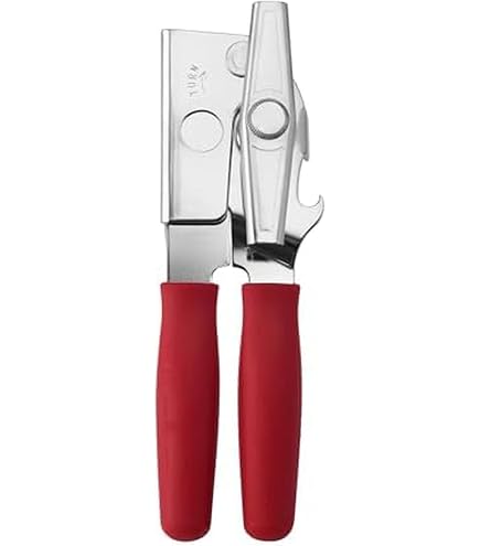 Amco Swing-A-Way Ergo Silicone Can Opener - Black, Magnetic Lid Lifter, Effortless Grip