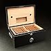 Wooden Desktop Cigar Humidor, 120 Count with Beautiful Matte Black Finish