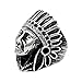 FANSING Mens Jewelry Stainless Steel Indian Chief Rings