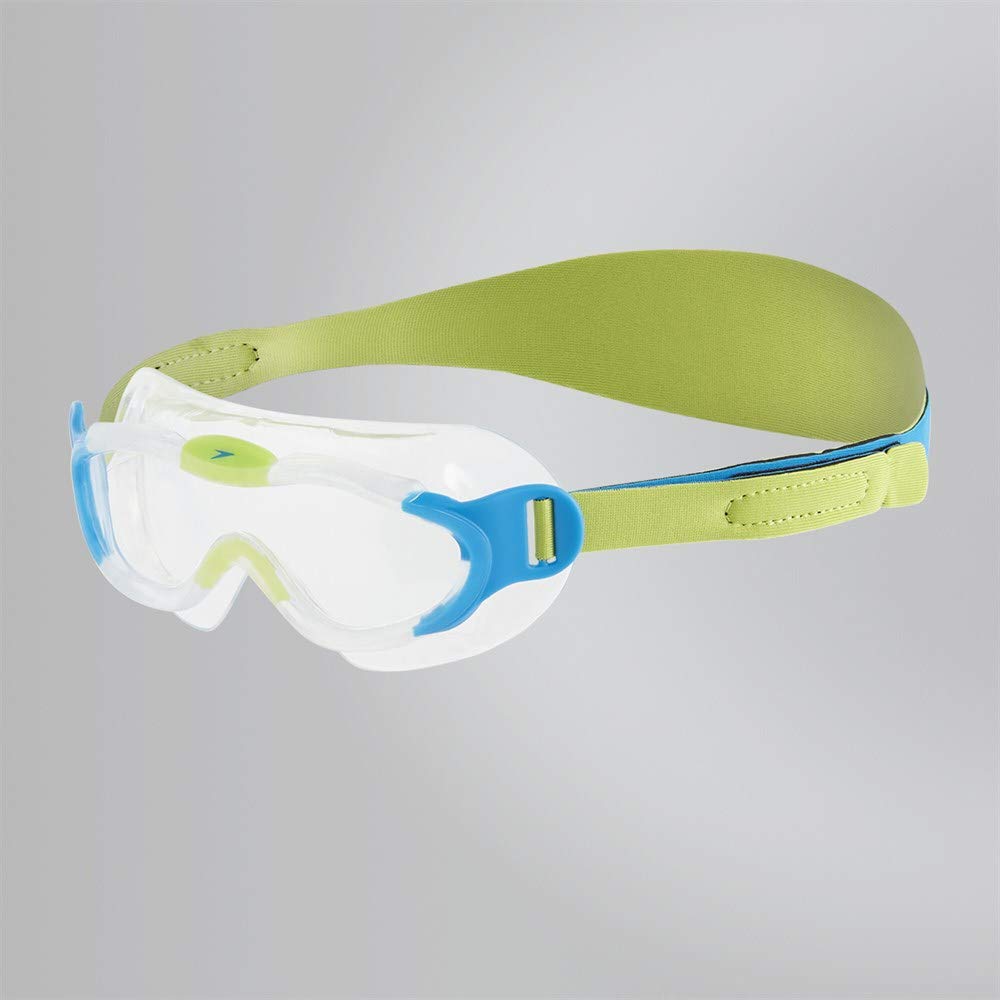 Speedo Infant Biofuse Sea Squad Mask Swimming Goggles | UV Protection | Anti-Fog | Adjustable Fit | Vibrant Colours, Clear/Blue, One Size — image 1