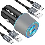 Meagoes Fast USB C Car Charger, Quick Charge 3.0 Enabled, with 2-Pack 3.3ft Type C Cord for Samsung Galaxy S8/S8 plus/Note 8, LG V30/V20/G6/G5, HTC 10/U11/Bolt/Ultra, Sony Xperia XZ and more [Grey]