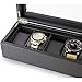 Glenor Co 6 Watch Box for Men - Mens Watch Case w Glass Lid – Luxury Mens Watch Box - Watch Holder for Men w Metal Accents & Sturdy Hinges - Modern & Masculine Watch Display Case