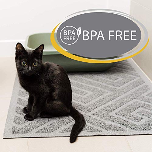 Premium Large Cat Litter Mat 35" x 23", Traps Messes, Easy Clean, Durable, Litter Box Mat with Scatter Control - Soft on Kitty Paws