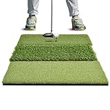 Rukket Tri-Turf Golf Hitting Grass Mat | Realistic Fairway & Rough | Portable Driving, Chipping, Training Aids | Backyard & Indoor Practice