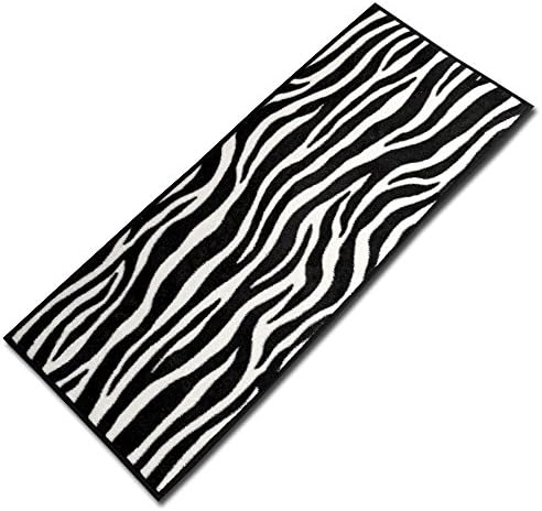 Gebra Black Area Rug, Kitchen Mat, Door &amp; Bath Mat Bath Rug , Decorative, Stylish Designs (43x17)