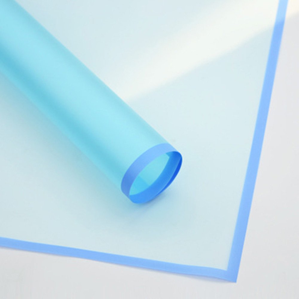 BBJ WRAPS Frosted Flower Wrapping Paper White Lines Gift Packaging Florist Bouquet Supplies 20 Counts (Blue)