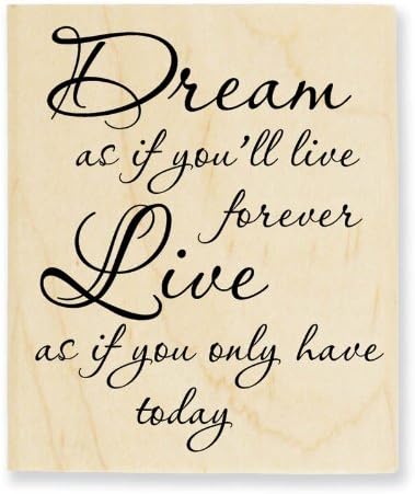 Stampendous V219 Wood Handle Rubber Stamp, Dream Forever