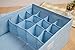 ALYER Collapsible Drawer Organizer,Underwear Drawer Divider for Socks Panties Bras Ties Clothing,Sturdy Closet Storage Divider with Lid(Black)