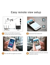 Kits de Wifi NVR, forcovr 4 CH 960P HD NVR Wireless Security CCTV Sistemas de vigilancia, 2pcs inalámbrico al aire última intervensión Bullet cámaras IP, 1,3 MP Wireless WiFi interior exterior Cámaras IP, P2P, 65ft visión nocturna