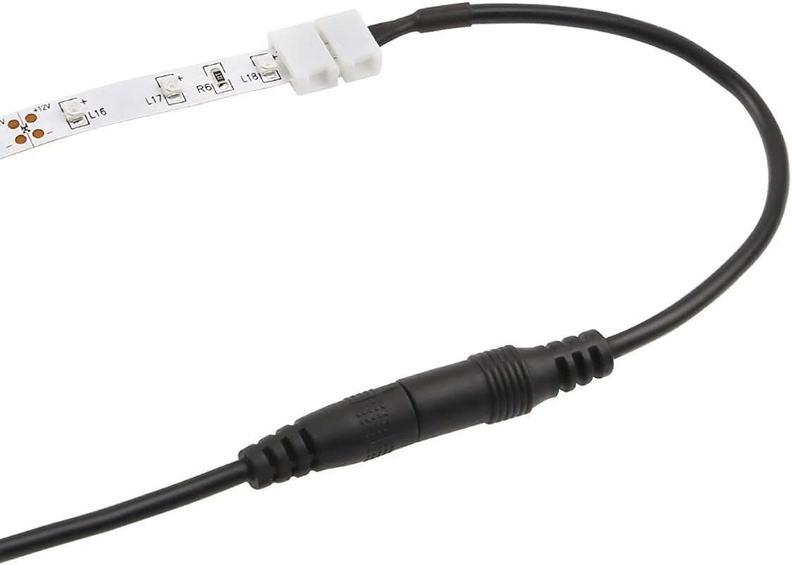 RUNCCI-YUN 8mm 2pin 3528 2835 LED Connector,5.5mm x 2.1mm LED DC Power Supply Connector×6,LED Strip Connectors 2 pin×12 - Image 3